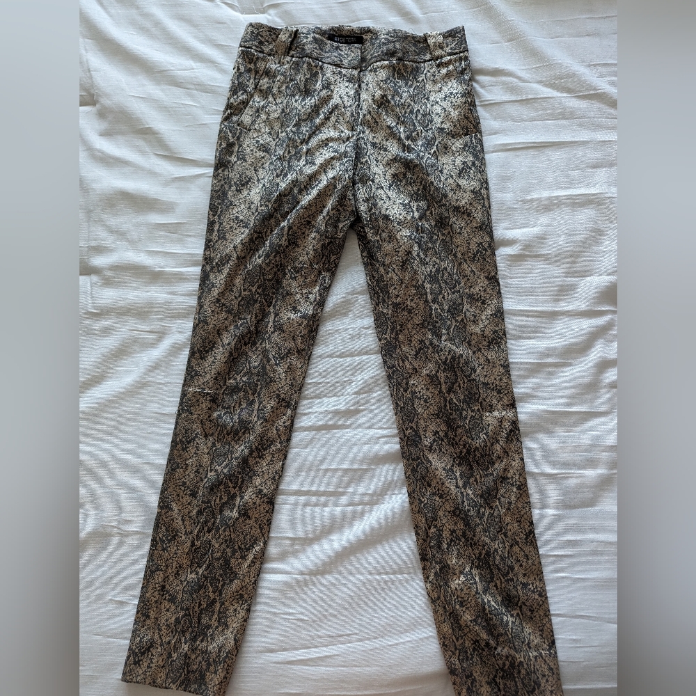 Etcetera snake print metallic pants